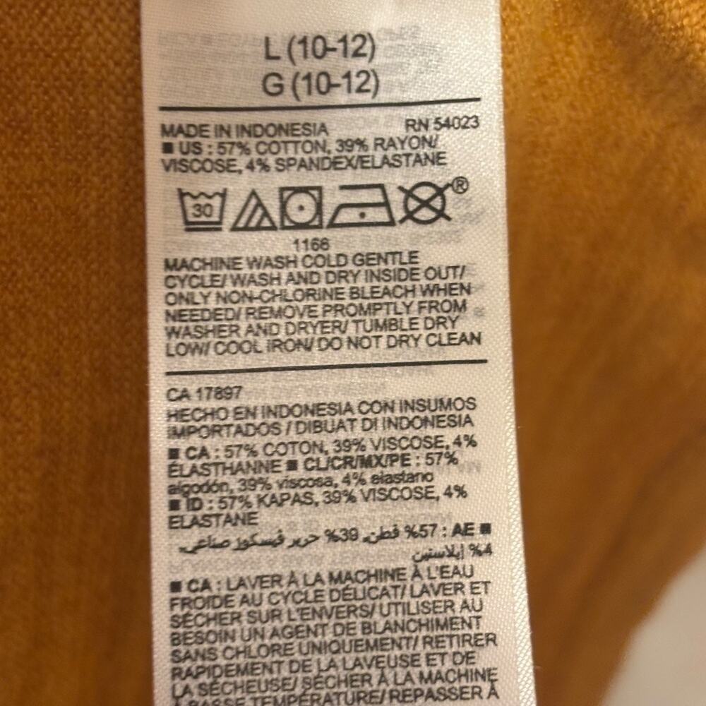 Old Navy Girls Fit & Flare Solid Yellow Long Sleeve Dress Size Large (10-12) - Picture 5 of 5